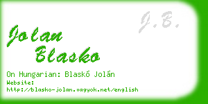 jolan blasko business card